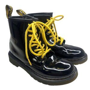 Dr. Martens Black Patent Boots Size 2US  Kids Combat Boots Trendy